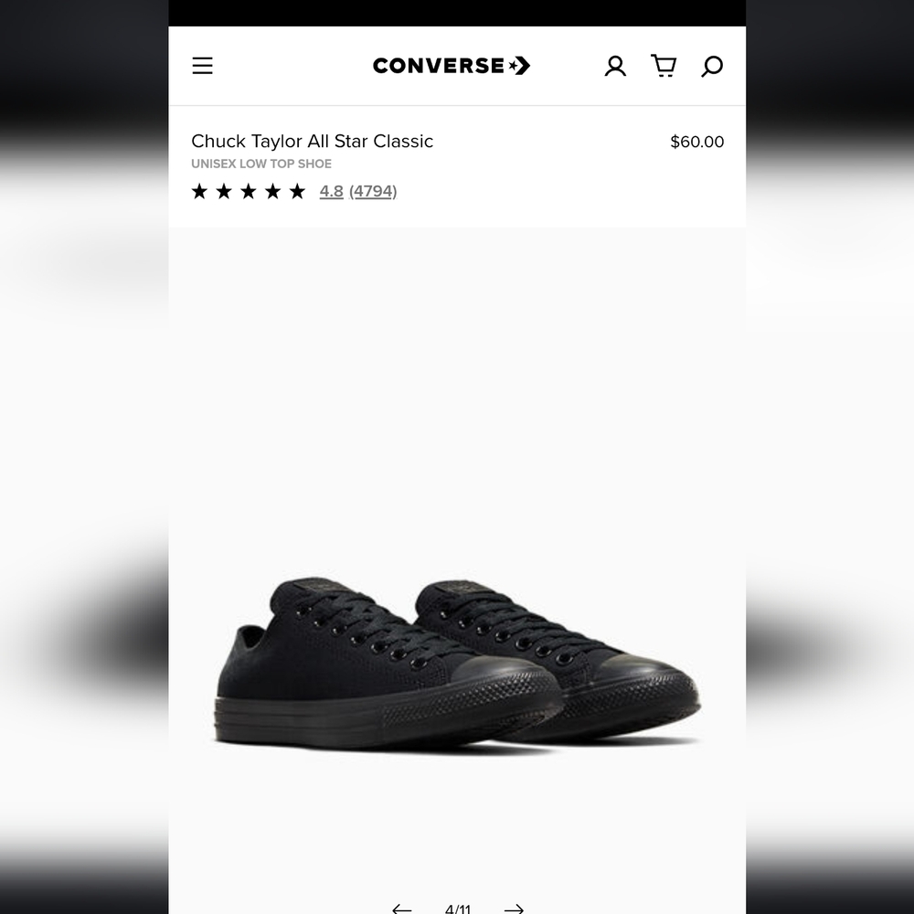 Converse Chuck Taylor All Star Classic - Black Monochrome